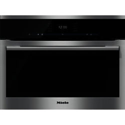 Miele H6500BM ContourLine Single Electric Oven with Microwave, Clean Steel